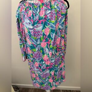 Lilly Pulitzer Floral Off-Shoulder Dress - Pink and Blue